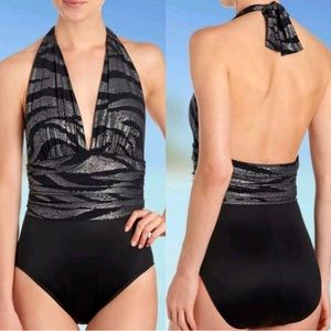 Magic Suit shine on halter one piece metallic swimsuit 12